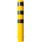 Bollard | steel tube  193 x 3,6 mm | yellow / black | stationary, for casting in concrete | total length: 1200 mm | with welded steel cap